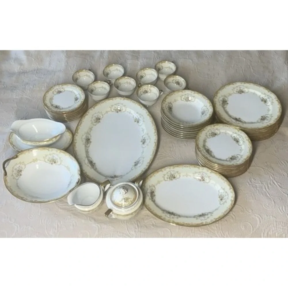 VTG Antique‎ Noritake N130 45 Pieces Place Setting Dinnerware Japan Bone China